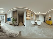 现代轻奢客餐厅空间全景模型 max2012 有贴图灯光材质+效果图