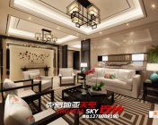 现代中式客餐厅 max2009 带贴图