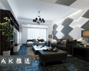 现代时尚客厅+阳台 max2010 带贴图