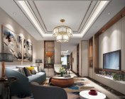 现代客厅+玄关+餐厅 max2011 带贴图