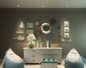 地中海田园边柜陈设品组合 max2010 材质贴图齐全