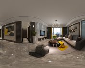 现代客餐厅全景+卧室 max2012 带贴图+效果图