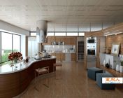超精致的开放式厨房模型下载 带贴图 灯光