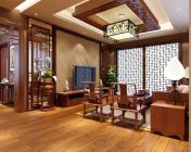 二层中式客厅-max2009-带贴图灯光材质+效果图