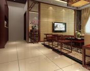 简中式客厅模型-带贴图
