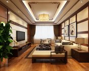 新中式客餐厅+过廊 贴图材质灯光齐全 max2014