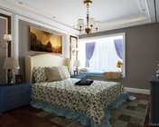 美式卧室 MAX2012 带贴图+效果图