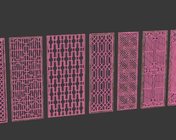 新中式精美屏风 max2012 带贴图