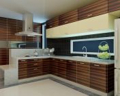 厨房黑檀橱柜-带贴图材质灯光+效果图