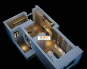 一居室家装鸟瞰3D模型下载 3d2009 材质 灯光