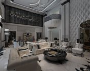 现代别墅客厅大厅 max2012 带贴图+效果图