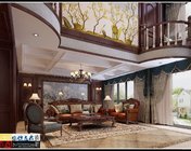 古典美式别墅客餐厅+主卧+长辈房+女儿房 max2012 带贴图材质