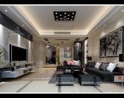 黑白搭配现代客厅-max2011+贴图材质灯光