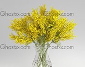 黄色装饰花 max2014 带贴图
