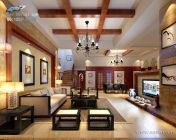 中式别墅客厅模型-MAX2009+贴图-材质-灯光