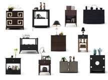 新中式玄关柜、装饰柜、边柜、边几、桌几模型合集 MAX2011
