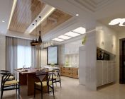 现代开放式餐厅+厨房-max2011-有材质贴图灯光+效果图