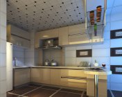 现代烤漆 开放式厨房 max2014 带贴图灯光材质+效果图