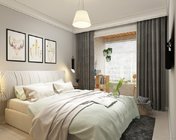 清新淡雅的卧室 max2012 贴图灯光材质渲染参数齐全+效果图