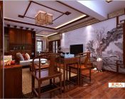 简中式客厅餐厅2009MAX 带材质灯光