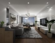 现代客餐厅过道 max2012版 贴图材质灯光齐全+效果图
