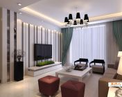 简约现代客厅-max2009-带贴图+施工图