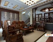 中式客厅模型-材质，灯光，贴图