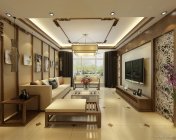 现代中式客餐厅-材质贴图齐全-max2009+效果图
