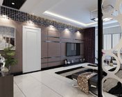 现代客厅+餐厅 max2014 带空中花园 附贴图、cad全