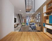 loft公寓客厅+厨房+卧室 max2015 带贴图+效果图