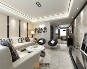 现代风格客餐厅-max2012 材质灯光齐全