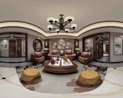 新中式别墅客餐厅+厨房 max2014 带贴图+效果图