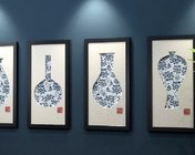 青花瓷立体壁画挂画 max2012 带贴图