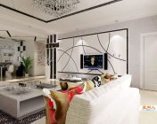 现代经典黑白客厅-max2009-贴图材质齐全