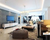 简欧式客厅模型-带贴图灯光材质-max2011