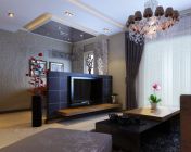 现代古典风格客餐厅+走廊-带贴图灯光+效果图-max2012