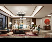 新中式大宅客餐厅+主卧+书房+茶室+影音室 max2014 +效果图