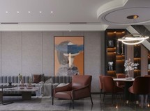 现代风格客餐厅 max2012 带贴图+效果图