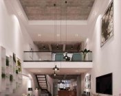 后现代工业风格复式客餐厅+卧室+书房 灯光材质齐全 max2011