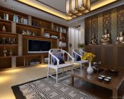 新中式客餐厅 max2011 带贴图+效果图