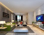 现代客厅+餐厅-max2012-附贴图材质灯光+效果图