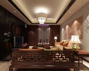 中式客厅-版本2010-贴图灯光材质齐全+效果图