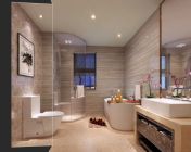 现代卫生间带浴缸 淋浴室 max2012版 带贴图 +效果图