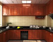 深色木色厨房-带贴图灯光材质-10版+效果图