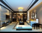 简中式客厅-max2012 有贴图灯光材质+效果图