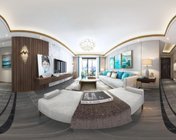 现代客餐厅样板间 max2016 带贴图+全景效果图