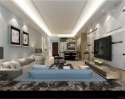 现代简约户型客餐厅 max2012 带贴图+效果图