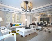 现代中式客餐厅 材质贴图全 max2010