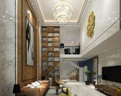 现代复式客厅 max2011 带贴图+效果图