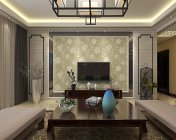 清华园中式客餐厅 max2012版 贴图灯光材质齐全